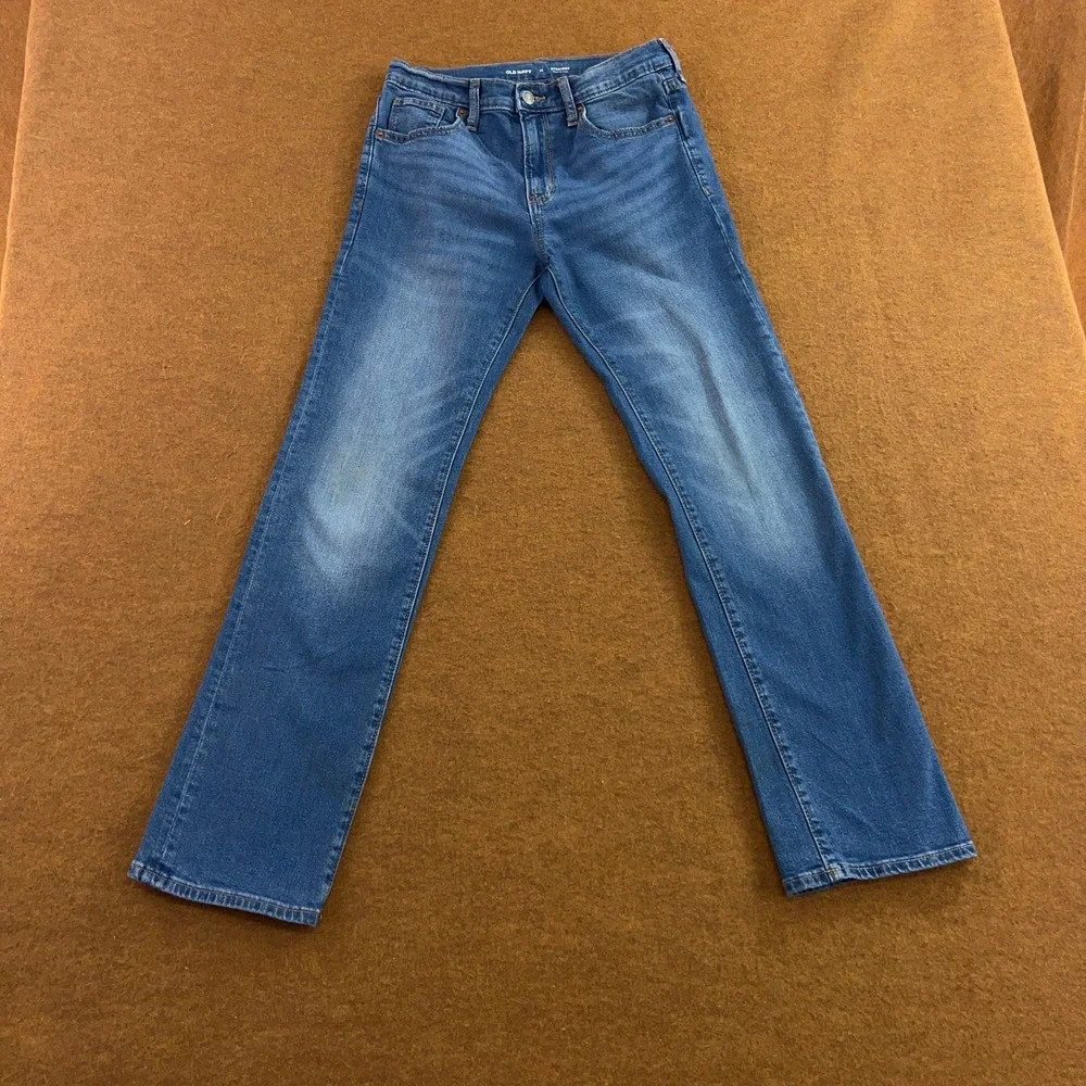 Old Navy Boys 16 Blue Straight Built-In Flex Denim Jeans *Flaw